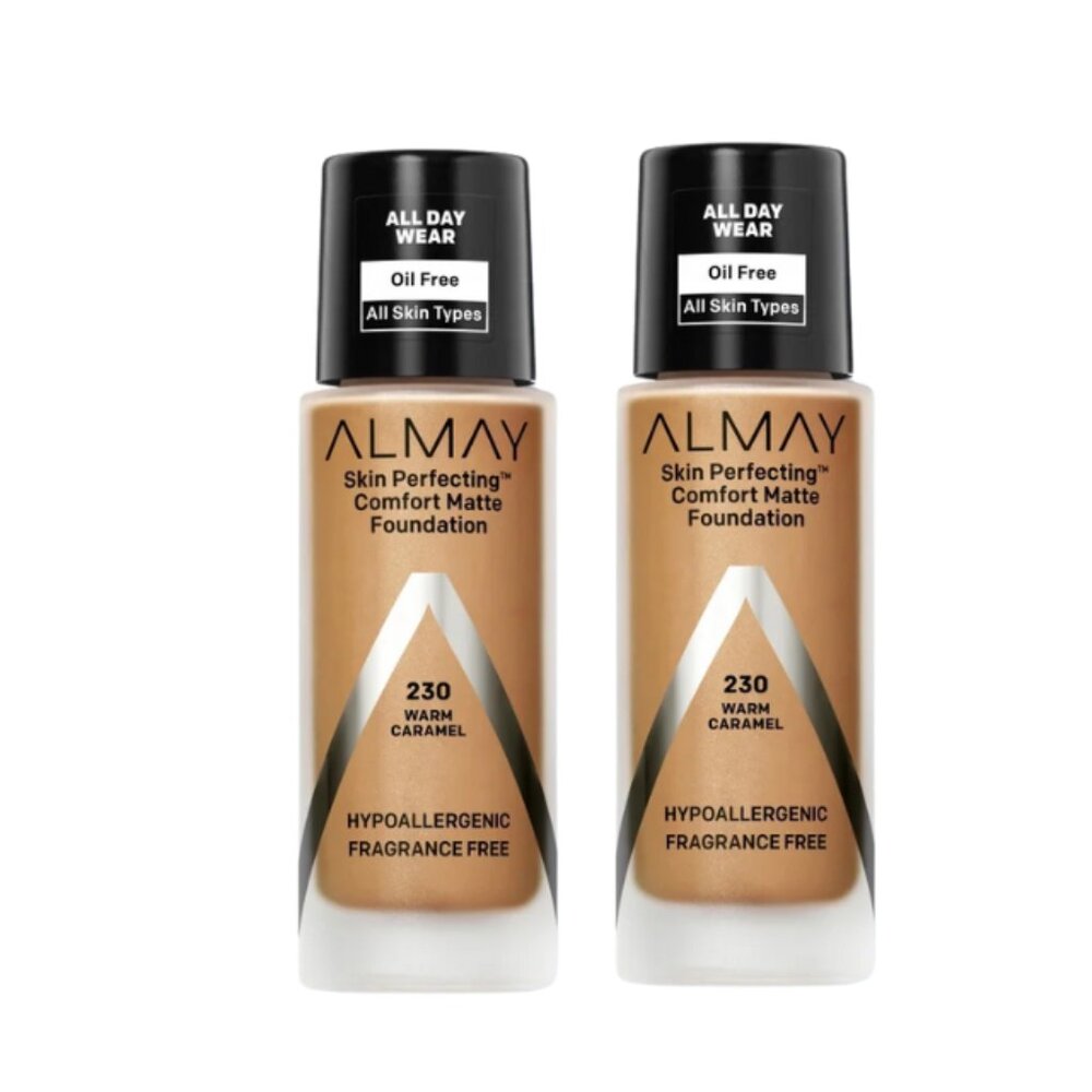 2-Pack  Almay Skin Perfecting Comfort Matte Foundation - Warm Caramel #230